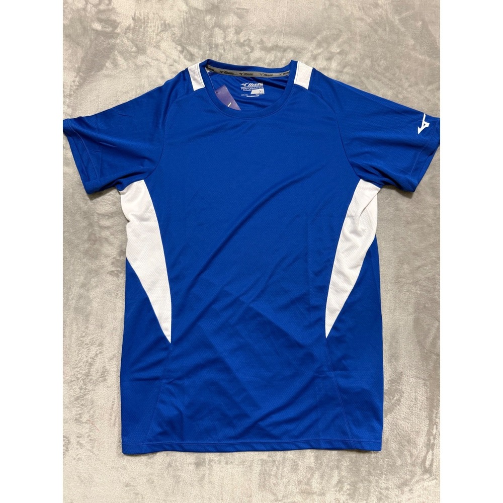 Mizuno Performance Shirt Womens XL Blue White Short Sleeve Athletic Tee